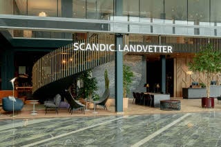 Lobby at Scandic Landvetter in Gothenburg