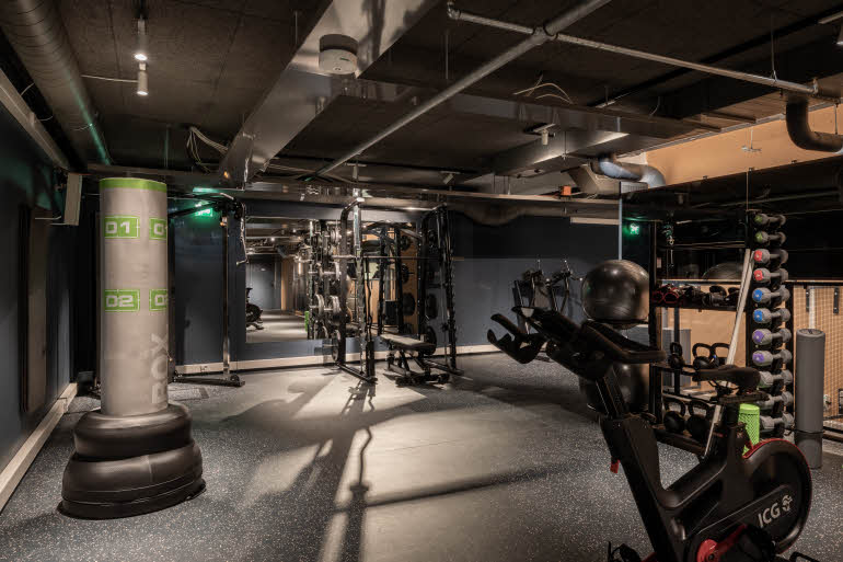Gym at hotel Scandic Helsinki Hub