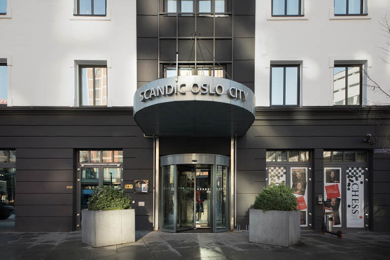 facade of scandic oslo city in norway