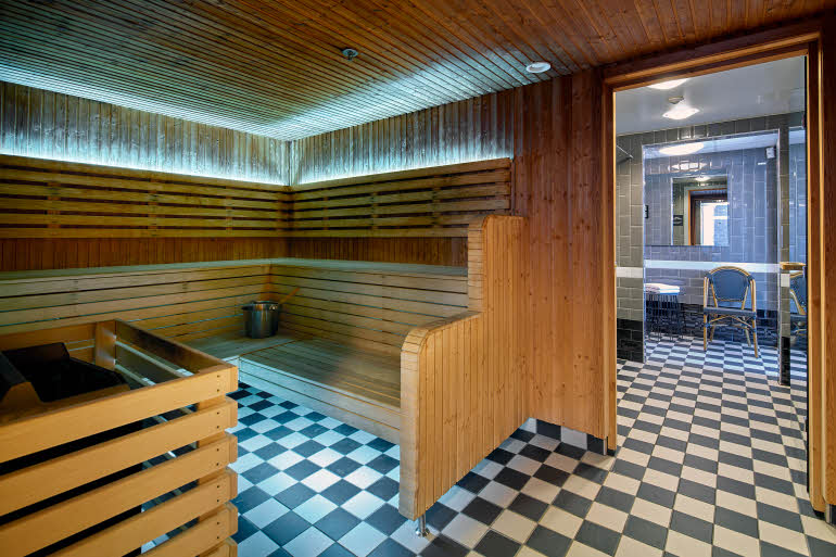 sauna at scandic rubinen in gothenburg sweden