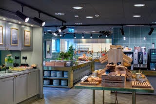 breakfast area at scandic rubinen in gothenburg sweden