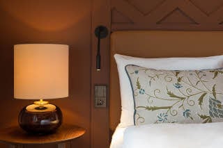 bedding in drage master suite at scandic holmenkollen park in oslo