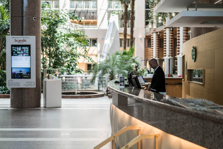 Reception hotel Scandic Infra City Stockholm