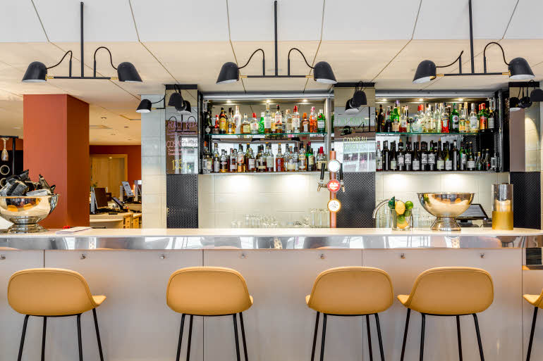 Bar desk in Scandic Uplandia in Uppsala Sweden