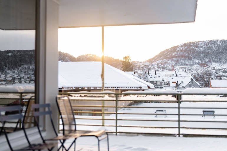 view from junior suite at scandic bergen city