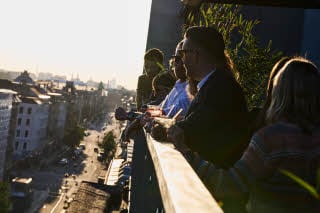 People on a rooftop terrace Scandic Norreport