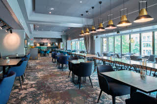 breakfast area at scandic rubinen in gothenburg sweden