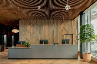 Lobby reception at Scandic Landvetter in Gothenburg