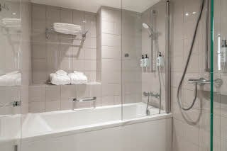 guest room bathroom at scandic lahti city