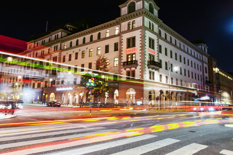 Exterior night time Scandic Grand Central