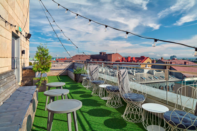 terrace at scandic rubinen in gothenburg sweden