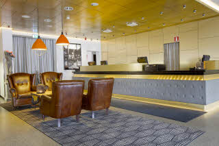 Reception front desk hotel Scandic Malmen