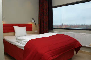 bed in single room at Scandic Olympic in Esbjerg