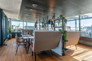 Rooftop Bar indoors tables Scandic Simonkenttä
