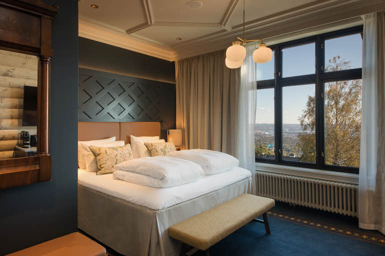 bedding in superior plus room at scandic holmenkollen park in oslo