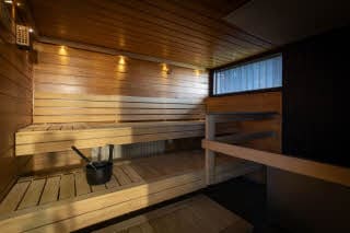 sauna in standard sauna room at scandic waskia in vaasa