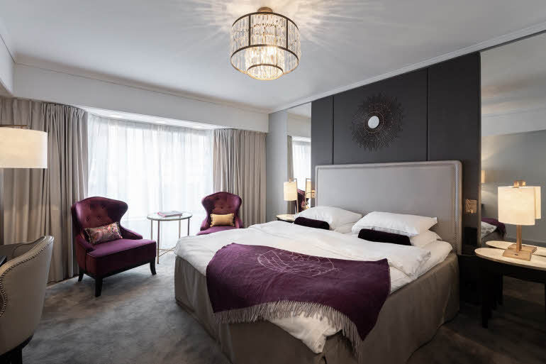 room superior king size bed at grand hotel oslo in norway
