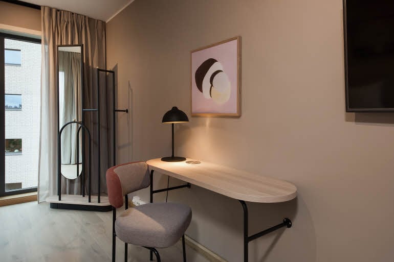 Desk of Superior twin room of Scandic Helsfyr in Norway