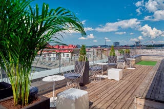 terrace at scandic rubinen in gothenburg sweden