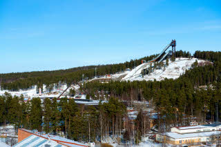 Exterior view ski jumping Scandic Lugnet Falun