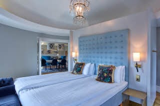 Bed in Presidential Suite at Scandic Kramer Malmo