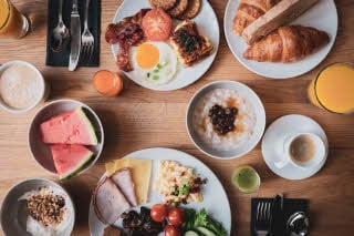 closeup breakfast at scandic grand central helsinki