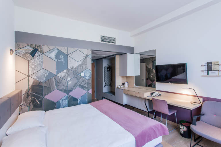 bed in room superior at scandic gdansk in poland