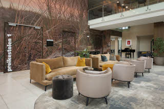 break out area at scandic stavanger airport in norway