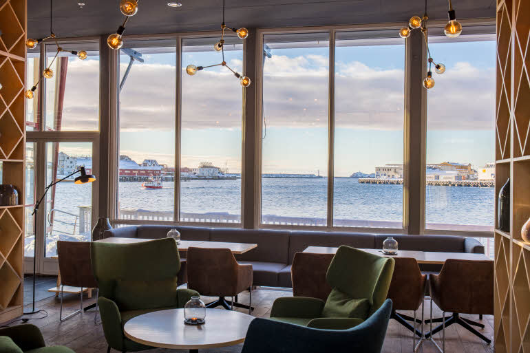 View over the harbor Scandic Svolvaer