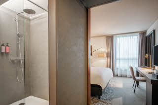 Bathroom in Standard with courtyard view