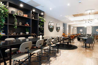 breakfast area at scandic oslo city in oslo
