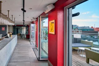 terrace bar at scandic rubinen in gothenburg sweden
