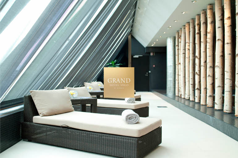 longe seating at Grand Hotel Oslo by Scandic