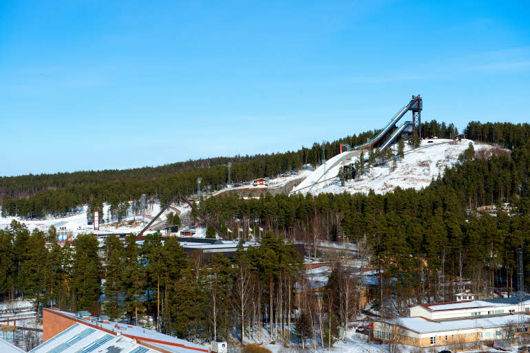 Exterior view ski jumping Scandic Lugnet Falun