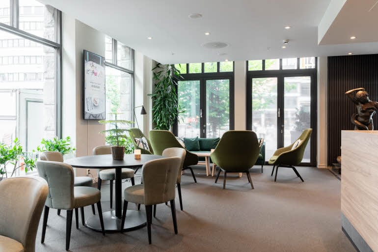 Lobby at scandic oslo city in oslo