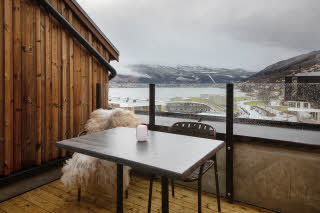 balcony in master suite at scandic voss in norway