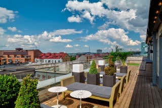 terrace at scandic rubinen in gothenburg sweden