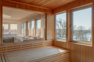 sauna at Scandic Hallandia
