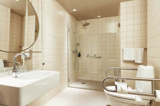 bathroom in double room at scandic go upplandsgatan in stockholm