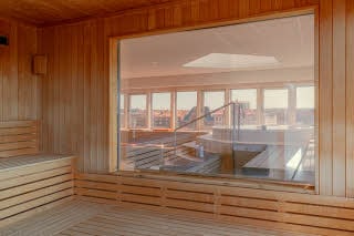 sauna at Scandic Hallandia