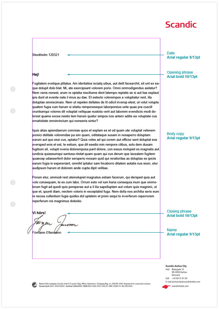 correspondence template scandic hotels correspondence template